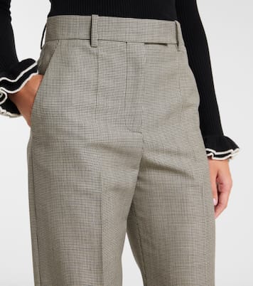 Checked wool and mohair wide-leg pants | Valentino