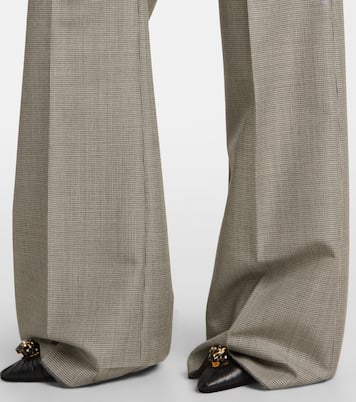 Checked wool and mohair wide-leg pants | Valentino