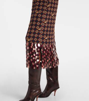 Printed sequined silk midi skirt | Dries Van Noten