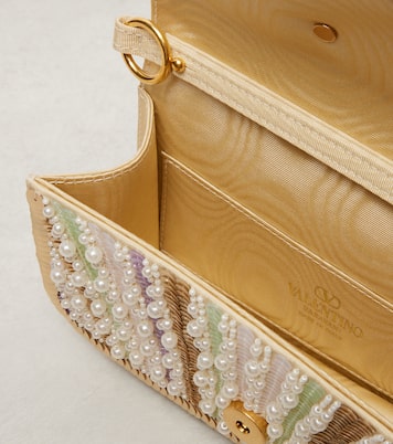 Locò Small embellished satin shoulder bag | Valentino Garavani