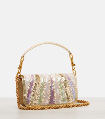 Locò Small embellished satin shoulder bag | Valentino Garavani