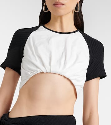 Gathered cotton jersey crop top | Christopher Esber