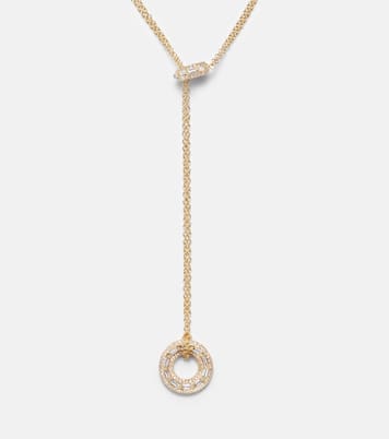 Orbit Lariat 18kt gold necklace with diamonds | Shay Jewelry
