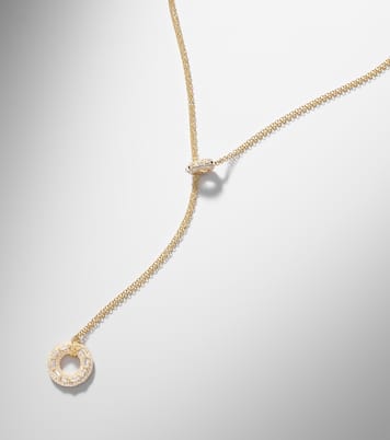 Orbit Lariat 18kt gold necklace with diamonds | Shay Jewelry
