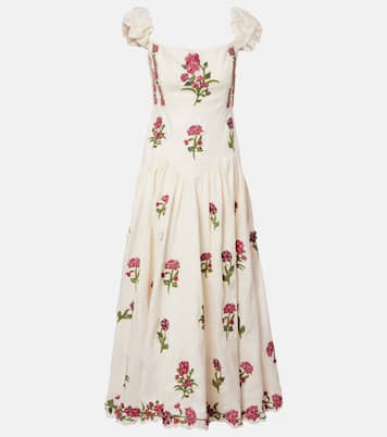 Siembra embroidered linen maxi dress | Agua by Agua Bendita