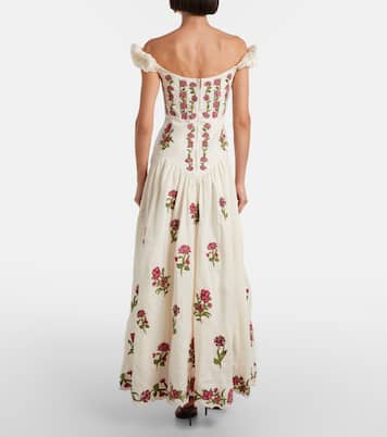 Siembra embroidered linen maxi dress | Agua by Agua Bendita