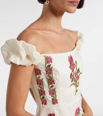 Siembra embroidered linen maxi dress | Agua by Agua Bendita