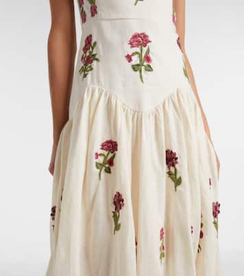 Siembra embroidered linen maxi dress | Agua by Agua Bendita