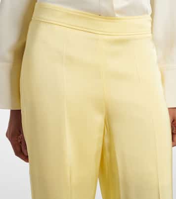 Pantalones rectos de satén de tiro medio | Jil Sander