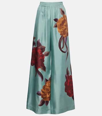 Floral silk palazzo pants | La DoubleJ