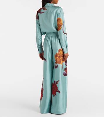 Floral silk palazzo pants | La DoubleJ