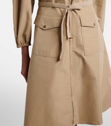 Belted cotton-blend poplin midi dress | Moncler