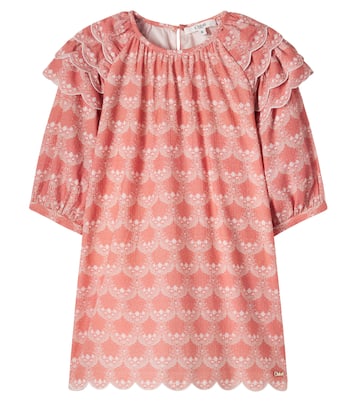 Printed scalloped cotton dress | Chloé Kids