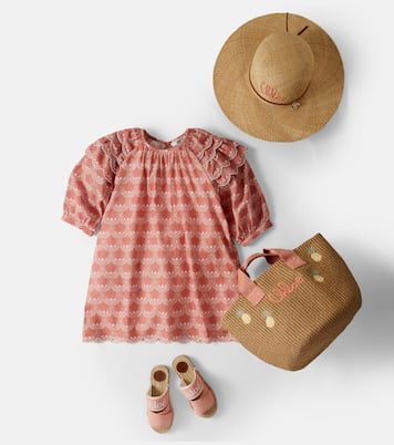 Printed scalloped cotton dress | Chloé Kids