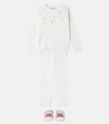 Bestickte Hose aus Baumwoll-Twill | Tartine et Chocolat