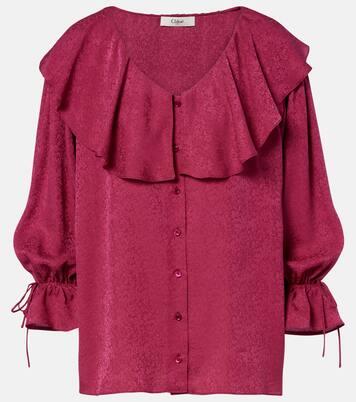 Ruffled silk jacquard blouse | Chloé