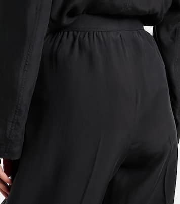 Pleated silk straight pants | Saint Laurent