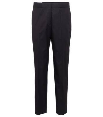 High-rise cotton gabardine straight pants | Jil Sander