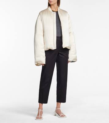 High-rise cotton gabardine straight pants | Jil Sander