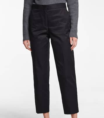 High-rise cotton gabardine straight pants | Jil Sander