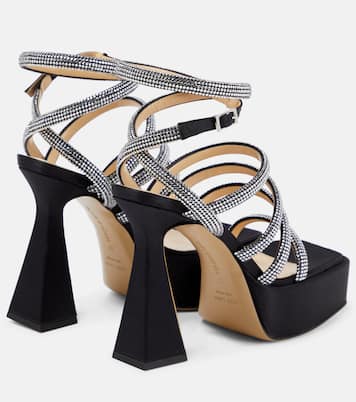 Sydney embellished satin platform sandals | Mach & Mach