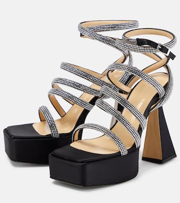 Sydney embellished satin platform sandals | Mach & Mach