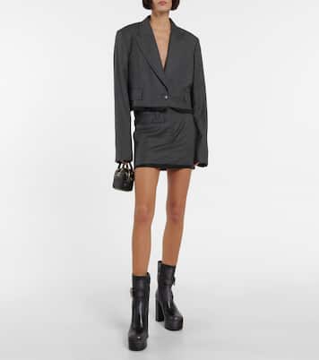 Platform leather ankle boots | Miu Miu