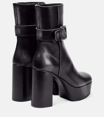 Platform leather ankle boots | Miu Miu