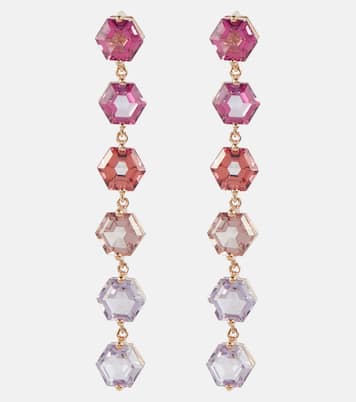 Boucles d'oreilles en or rose 14 ct et cristaux | Suzanne Kalan