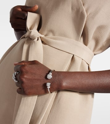 Nudo 18kt white gold bracelet with diamonds and topaz | Pomellato