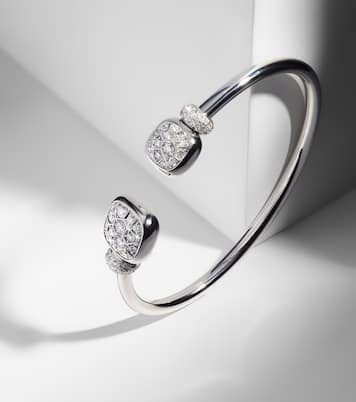 Nudo 18kt white gold bracelet with diamonds and topaz | Pomellato