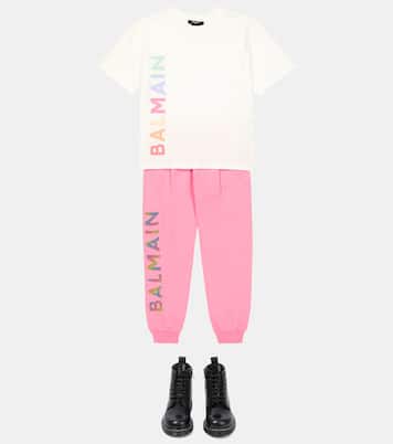 T-Shirt aus Baumwoll-Jersey | Balmain Kids