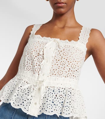 Evert broderie anglaise cotton top | Veronica Beard