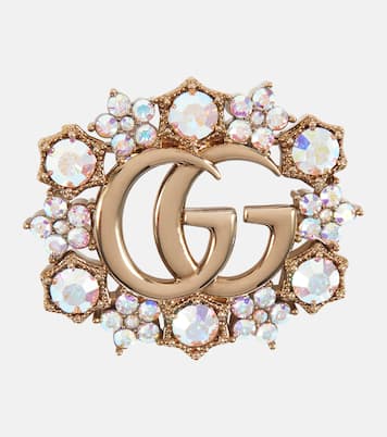 Brosche Double G mit Kristallen | Gucci