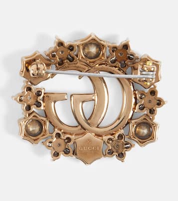 Brosche Double G mit Kristallen | Gucci