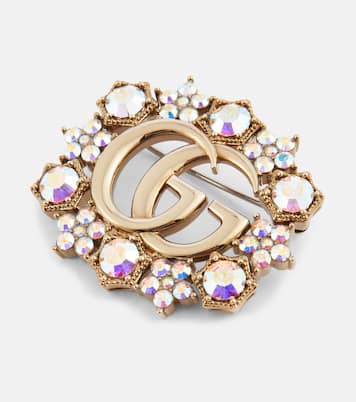 Brosche Double G mit Kristallen | Gucci