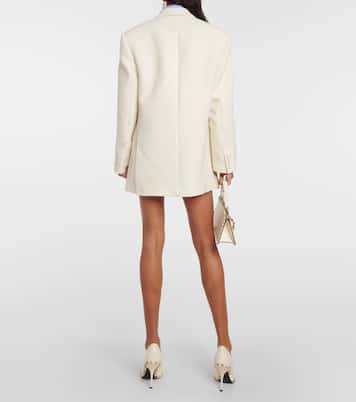 Double-breasted wool-blend crêpe blazer | Valentino