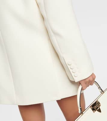 Double-breasted wool-blend crêpe blazer | Valentino
