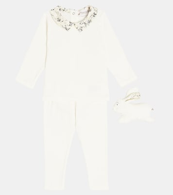 Bébé – Set top, pantalon et peluche Denice en coton | Bonpoint