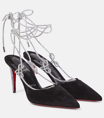 Pumps Astrid Lace Strassita 85 aus Veloursleder | Christian Louboutin