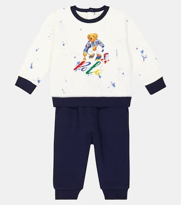 Baby Polo Bear top and pants set in blue Polo Ralph Lauren Kids Mytheresa