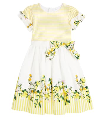 Robe rayée en coton à fleurs | Patachou