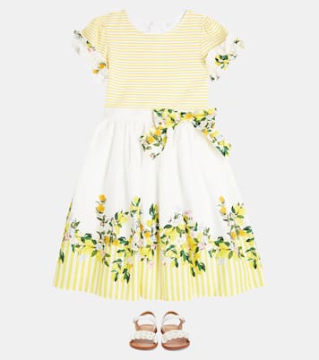 Robe rayée en coton à fleurs | Patachou