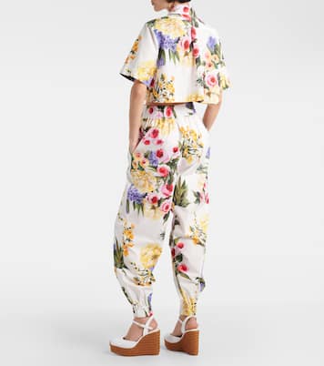 Pantalon tapered en coton à fleurs | Dolce&Gabbana