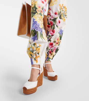Pantalon tapered en coton à fleurs | Dolce&Gabbana