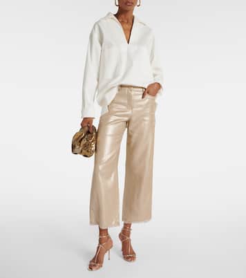 High-rise cropped linen wide-leg pants | 'S Max Mara