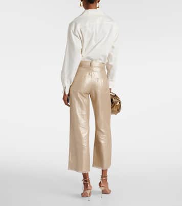High-rise cropped linen wide-leg pants | 'S Max Mara