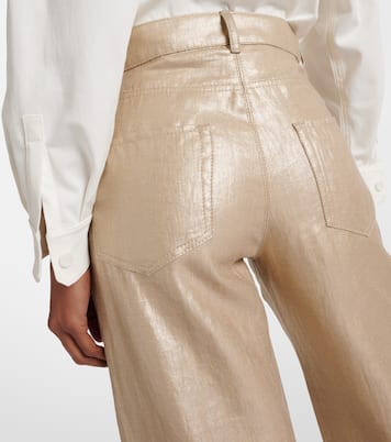 High-rise cropped linen wide-leg pants | 'S Max Mara