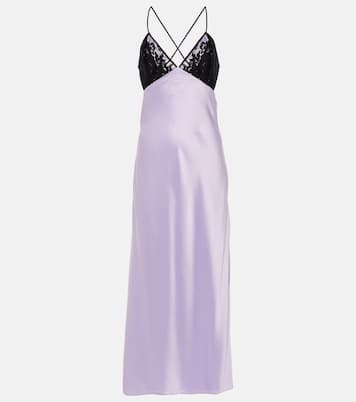 Lace-trimmed silk satin gown | The Sei