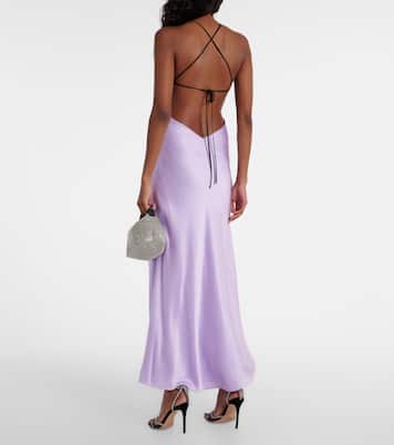 Lace-trimmed silk satin gown | The Sei